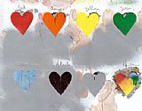 Unknown Artist Jim Dine Hearts painting